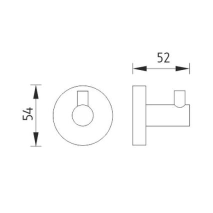 NIMCO UN 13054-26 - Gancho de parede UNIX cromado brilhante