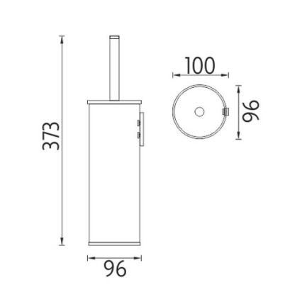 NIMCO UN 13094E-26 - Escova sanitária UNIX cromado brilhante