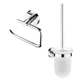 NIMCO UN conjunto-94WN-26 - Piaçaba de parede e suporte para papel higiénico UNIX cromado brilhante