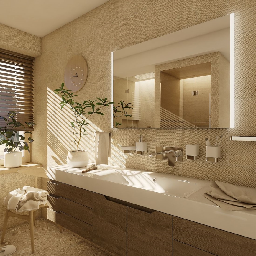 NIMCO ZP 11019 - Espelho de casa de banho retroiluminado LED/21W/230V 6500K 70x90 cm IP44