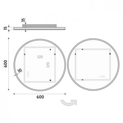 NIMCO ZP 26000R - Espelho com retroiluminação LED para casa de banho LED/26W/230V 6500K diâmetro 60 cm IP44