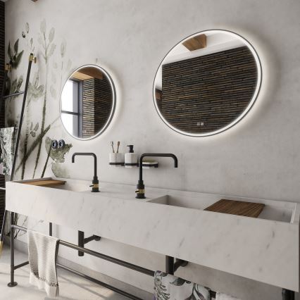 NIMCO ZPC 28000RVX-90 - Espelho retroiluminado LED dimerizável para casa de banho LED/26W/230V 3000-6500K Ø 60 cm preto mate IP44