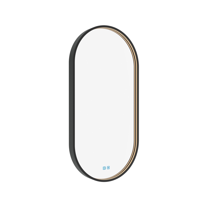 NIMCO ZPC 32002LVX-90 - Espelho com retroiluminação LED para casa de banho com regulação LED/25W/230V 3000-6500K 80x40 cm mate preto  IP44