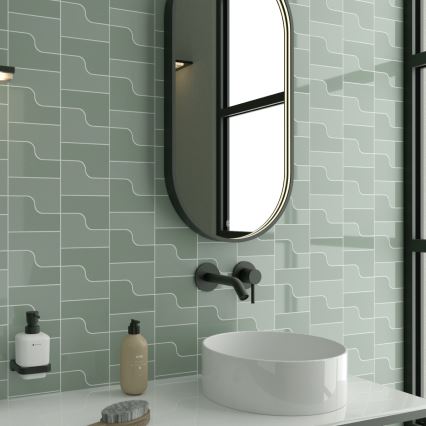 NIMCO ZPC 32002LVX-90 - Espelho com retroiluminação LED para casa de banho com regulação LED/25W/230V 3000-6500K 80x40 cm mate preto  IP44