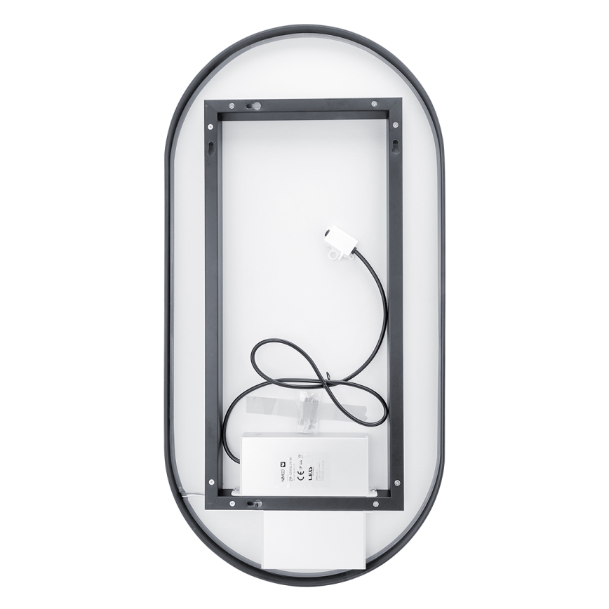 NIMCO ZPC 32002LVX-90 - Espelho com retroiluminação LED para casa de banho com regulação LED/25W/230V 3000-6500K 80x40 cm mate preto  IP44
