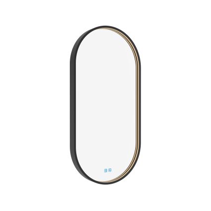 NIMCO ZPC 32002LVX-90 - Espelho de casa de banho LED retroiluminado dimerizável, LED/25W/230V, 3000-6500K, 80x40 cm, preto mate, IP44