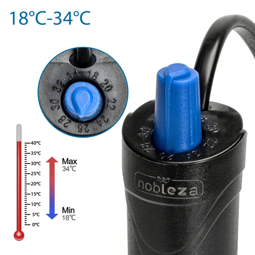 Nobleza - Aquecedor para aquário 100 W em aço inoxidável
