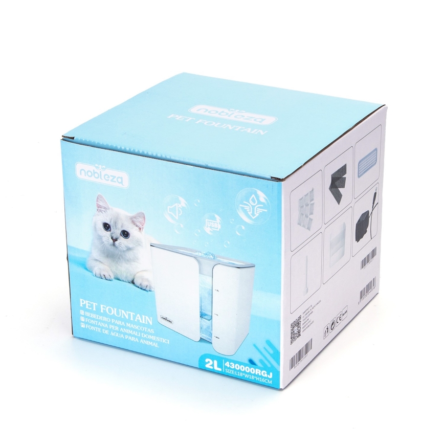 Nobleza - Fonte de água para gatos 2l USB