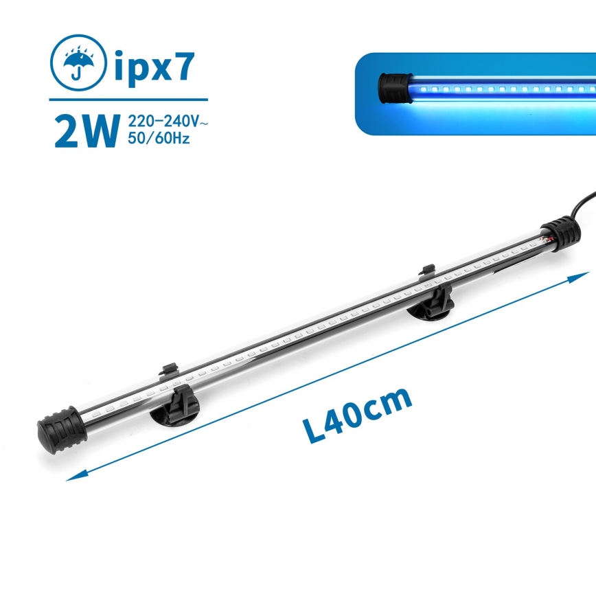Nobleza - Iluminação para aquário LED/2W/230V IPX7 40 cm