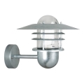 Nordlux - Aplique de parede exterior AGGER 1xE27/60W/230V IP54 prateado