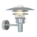 Nordlux - Aplique de parede exterior com sensor LONSTRUP 1xE27/60W/230V IP44 prateado