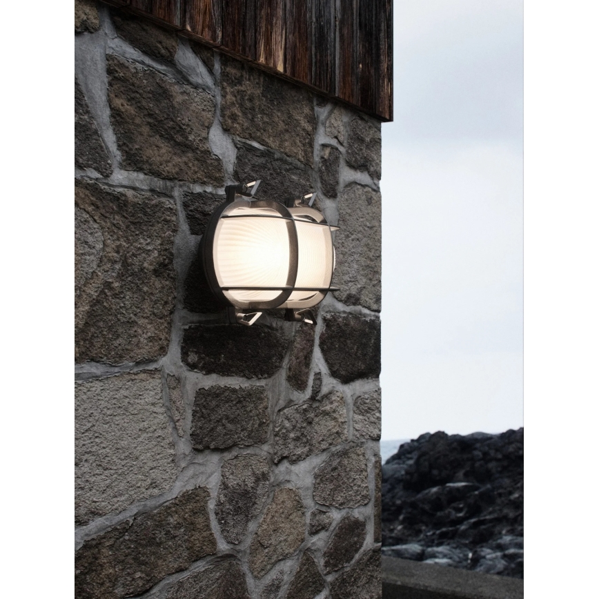Nordlux - Aplique de parede exterior HELFORD 1xE27/12,5W/230V IP64 cinzento