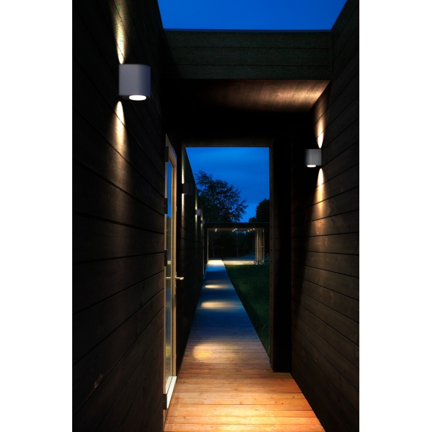 Nordlux - Aplique de parede LED exterior CANTO 2xLED/5,5W/230V IP44 cinzento