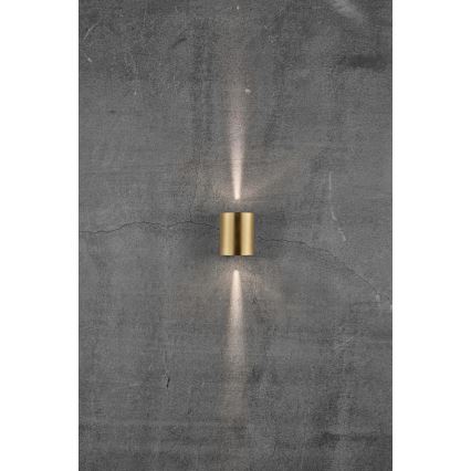 Nordlux - Aplique de parede LED para exterior CANTO 2xLED/5,5W/230V IP44 dourado