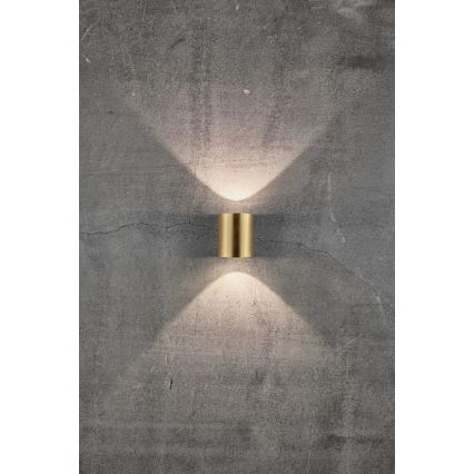 Nordlux - Aplique de parede LED para exterior CANTO 2xLED/5,5W/230V IP44 dourado