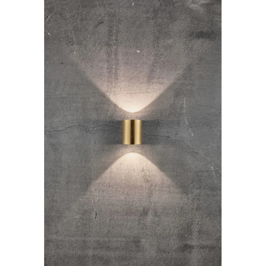 Nordlux - Aplique de parede LED para exterior CANTO 2xLED/5,5W/230V IP44 dourado