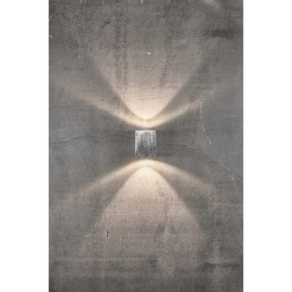 Nordlux - Aplique de parede LED para exterior CANTO 2xLED/6W/230V IP44 prateado