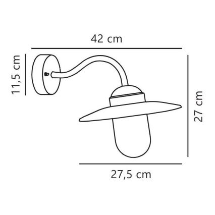 Nordlux - Aplique de parede para exterior LUXEMBOURG 1xE27/60W/230V IP54, acabamento em cobre