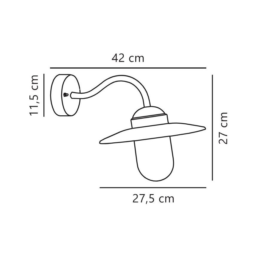 Nordlux - Aplique de parede para exterior LUXEMBOURG 1xE27/60W/230V IP54, acabamento em cobre