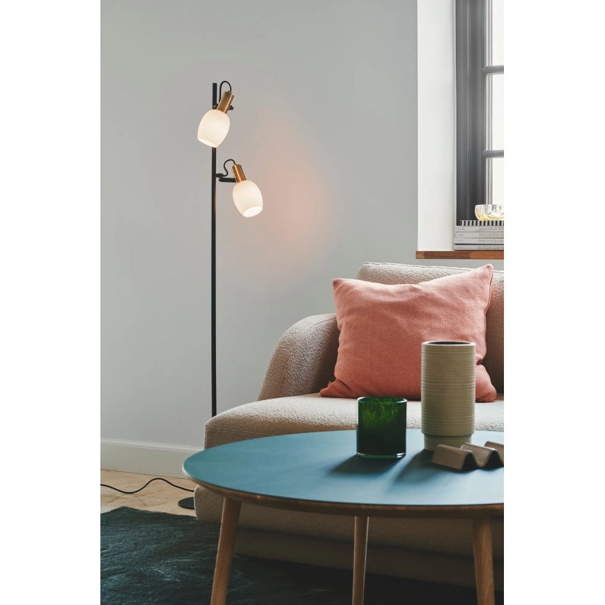 Nordlux - Candeeiro de chão ARILD 2xE14/40W/230V preto