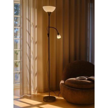 Nordlux - Candeeiro de chão LAURIA 1xE27/40W/230V + 1xE14/15W preto