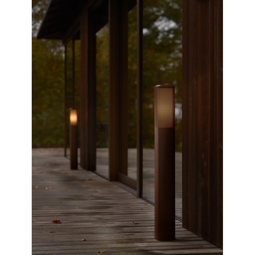 Nordlux - Candeeiro de exterior SIDARA 1xE27/15W/230V IP44 95 cm castanho