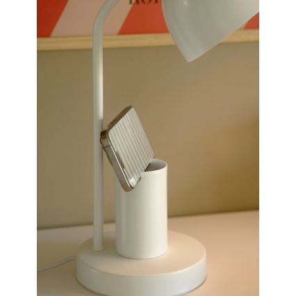 Nordlux - Candeeiro de mesa DEVONE 1xE27/15W/230V branco