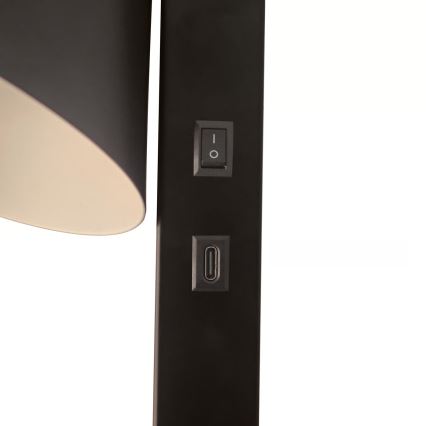 Nordlux - Candeeiro de parede com USB WILMER 1xE14/40W/230V preto