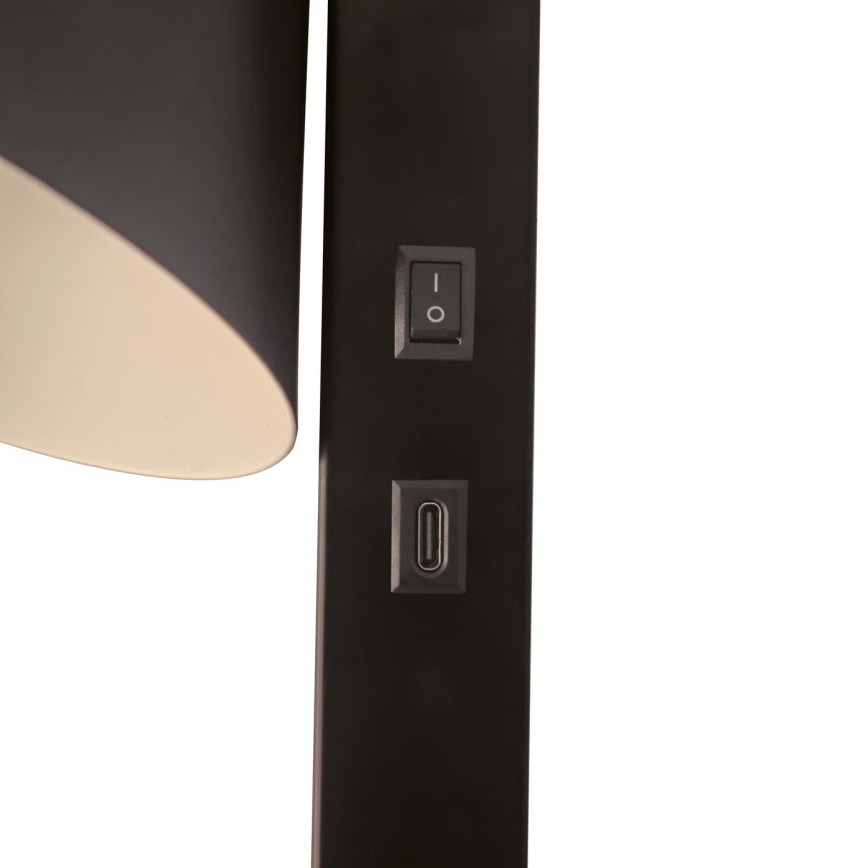 Nordlux - Candeeiro de parede com USB WILMER 1xE14/40W/230V preto