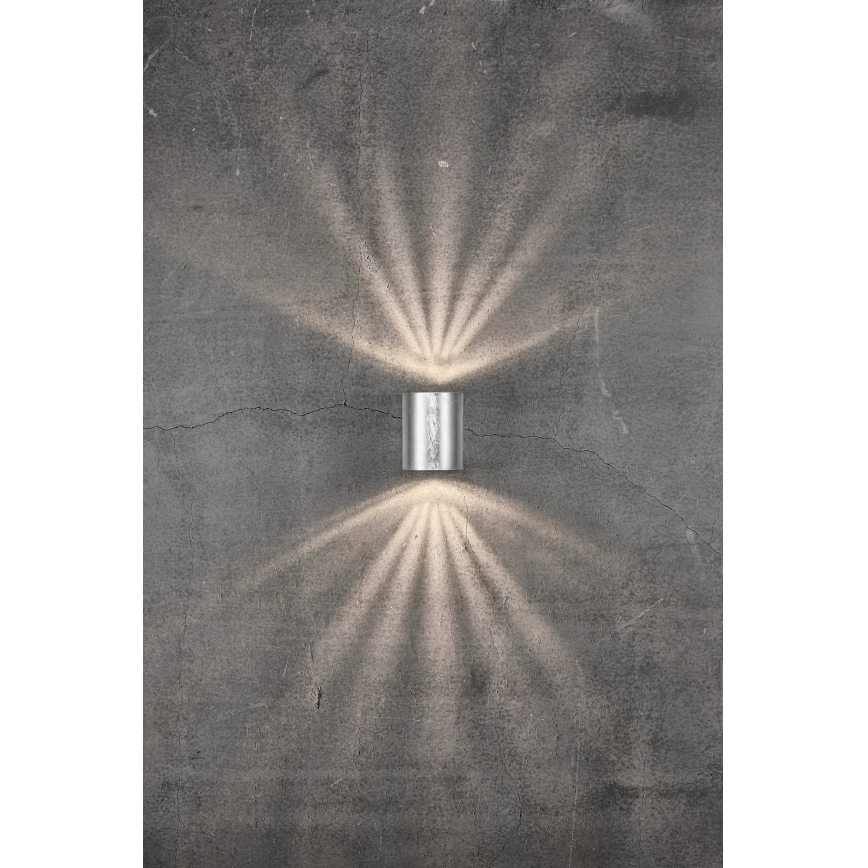 Nordlux - Candeeiro de parede exterior LED CANTO 2xLED/6W/230V IP44 prateado