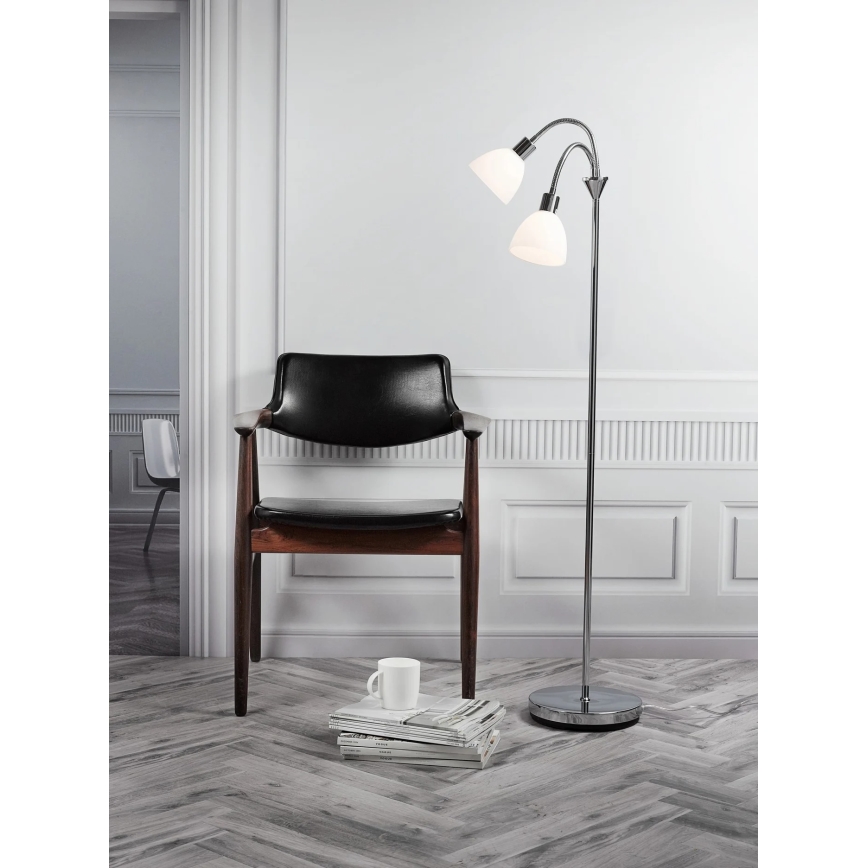Nordlux - Candeeiro de pé RAY 2xE14/25W/230V cromado brilhante