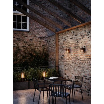 Nordlux - Candeeiro exterior ALUDRA 1xE27/15W/230V IP44 castanho 45,4 cm