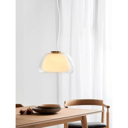 Nordlux - Candeeiro pendente JELLY em cabo 1xE27/40W/230V branco/transparente Ø 39 cm