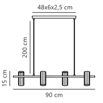 Nordlux - Candeeiro suspenso ALANIS 4xGU10/15W/230V preto