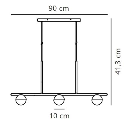Nordlux - Candeeiro suspenso CONTINA 3xG9/5W/230V latão