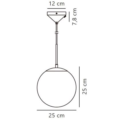 Nordlux - Candeeiro suspenso GRANT 1xE27/25W/230V diâmetro 25 cm