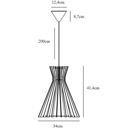 Nordlux - Candeeiro suspenso GROA 1xE27/60W/230V