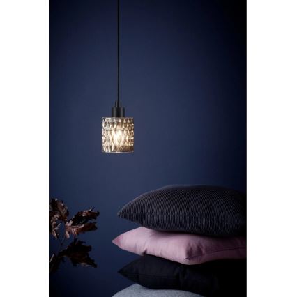 Nordlux - Candeeiro suspenso HOLLYWOOD 1xE27/60W/230V diâmetro 10,8 cm fumado
