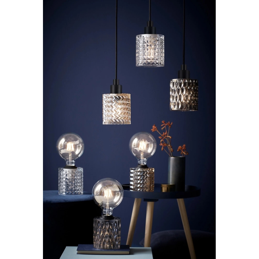 Nordlux - Candeeiro suspenso HOLLYWOOD 1xE27/60W/230V diâmetro 10,8 cm fumado