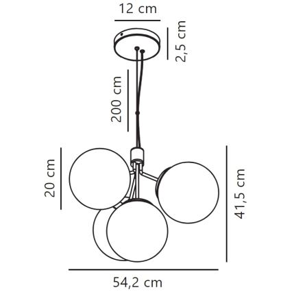 Nordlux - Candeeiro suspenso IVONA 4xE27/28W/230V dourado