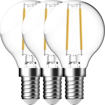 Nordlux - CONJUNTO 3x Lâmpada LED FILAMENT G45 E14/4W/230V 4000K