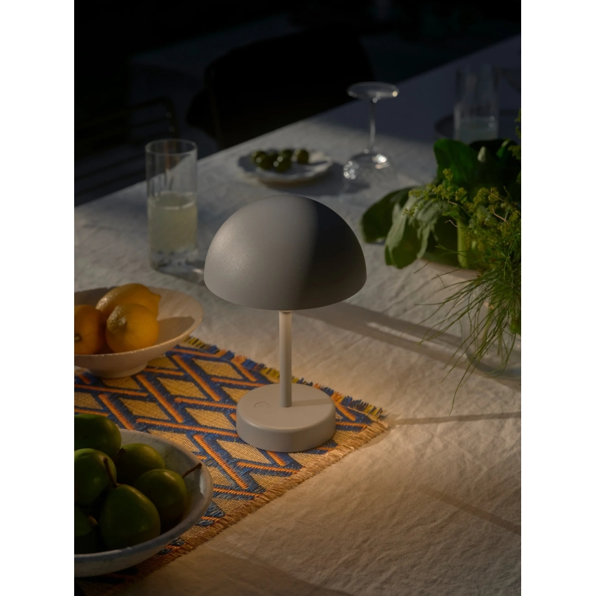 Nordlux - Candeeiro de mesa para exteriores recarregável LED regulável ELLEN LED/2,8W/3,7V 2200 mAh IP44 cinzento