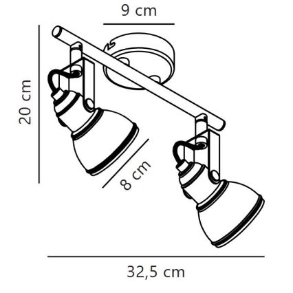 Nordlux - Foco ASLAK 2xGU10/35W/230V branco