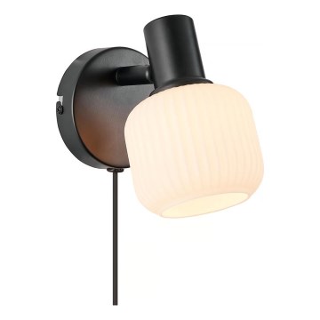 Nordlux - Foco de parede MILFORD 1xE14/10W/230V preto