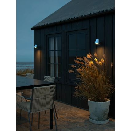 Nordlux - Iluminação de parede exterior ALERIA 1xGU10/35W/230V IP44 prateado