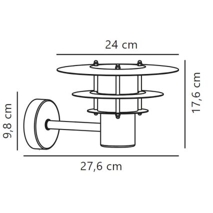 Nordlux - Iluminação de parede exterior BASTIA 1xE14/12W/230V IP54 preto