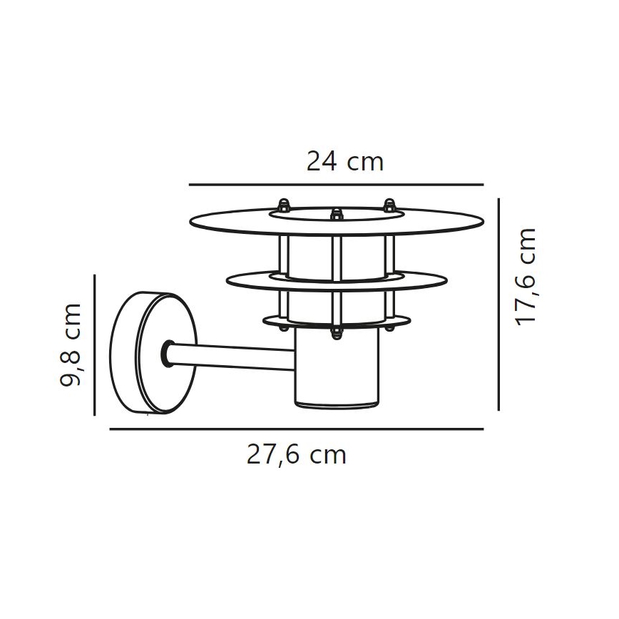 Nordlux - Iluminação de parede exterior BASTIA 1xE14/12W/230V IP54 preto