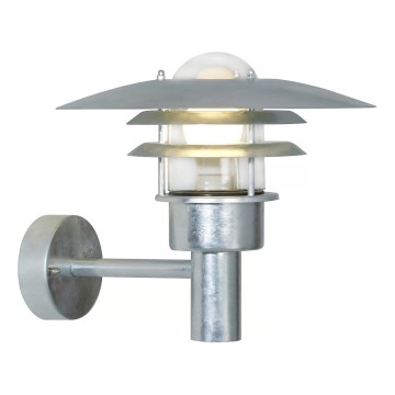 Nordlux - Iluminação de parede exterior LONSTRUP 1xE27/60W/230V IP44 prateado