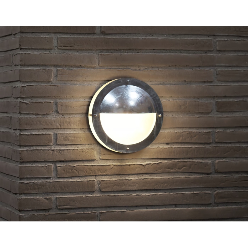 Nordlux - Iluminação de parede exterior MALTA 1xE27/60W/230V IP54 prateado