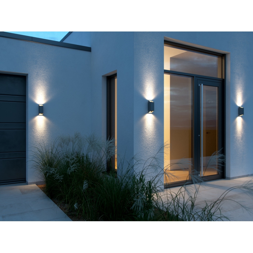 Nordlux - Iluminação de parede exterior NICO 2xGU10/35W/230V IP54 antracite